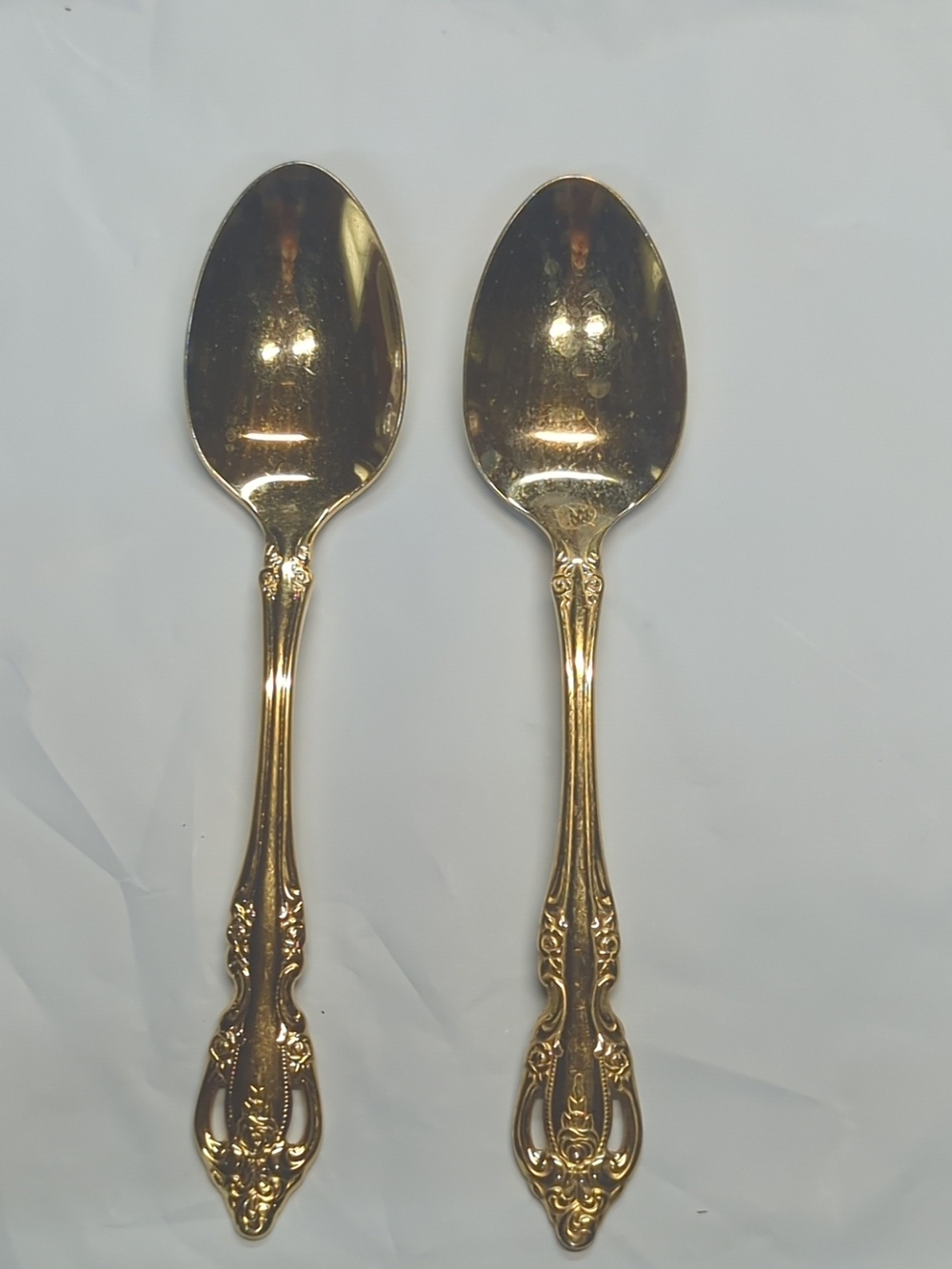 Oneida Community Golden Artistry Ornate Gold-Tone Tea Spoons - Pair